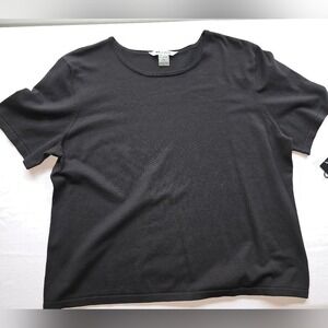 Silk Black Crew Neck Basic Scandi Minimalist Clean Girl